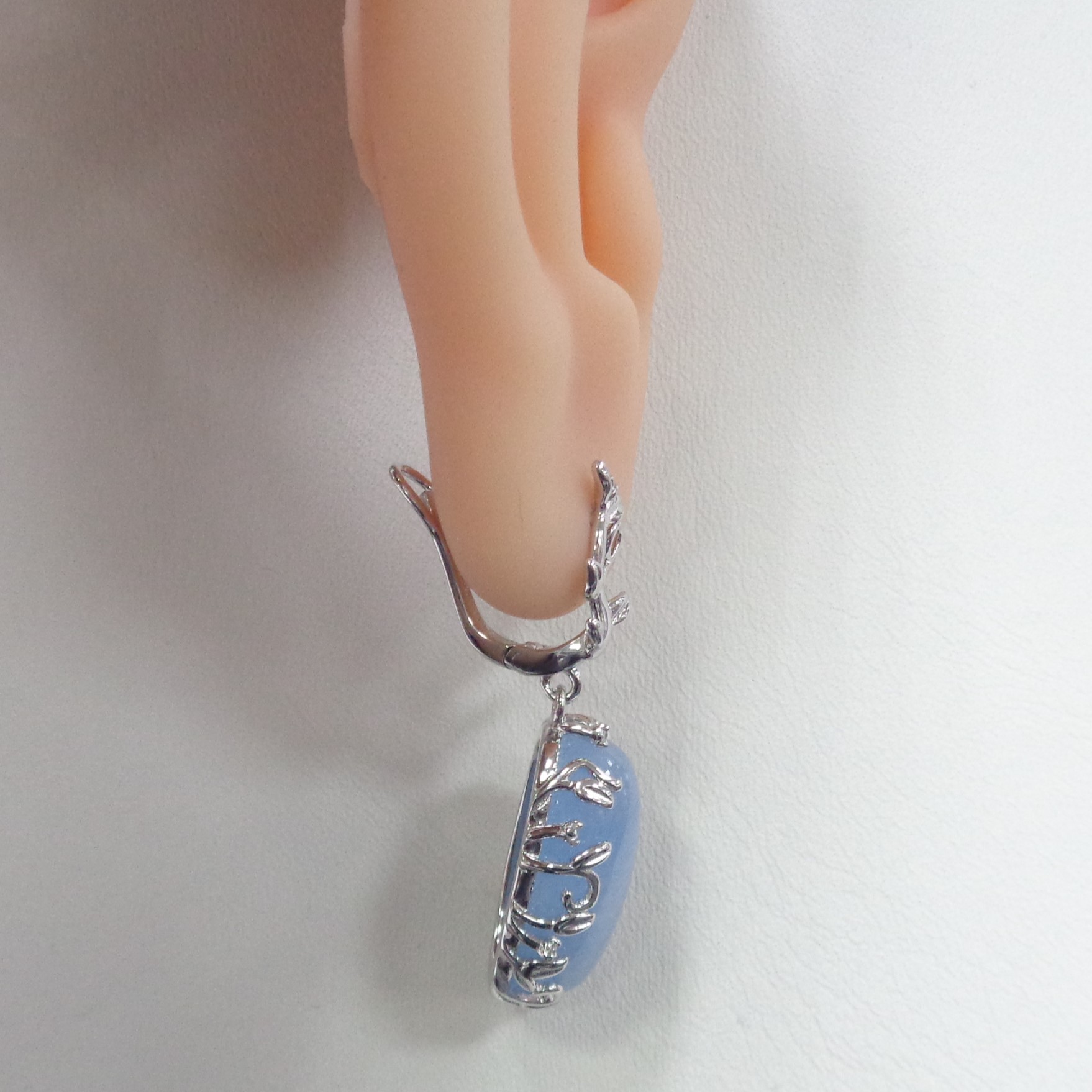 Серебряные серьги с аквамаринами